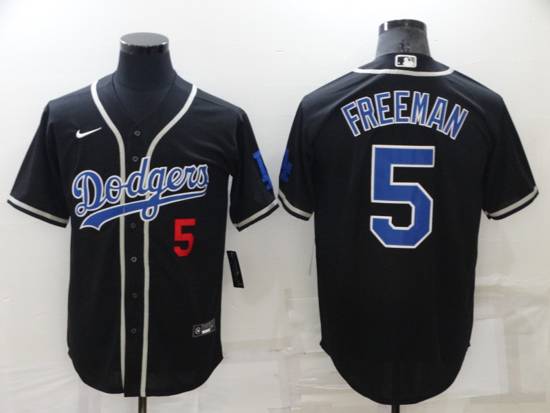 Men's Los Angeles Dodgers Freddie Freeman #5 Black Alternate Jersey